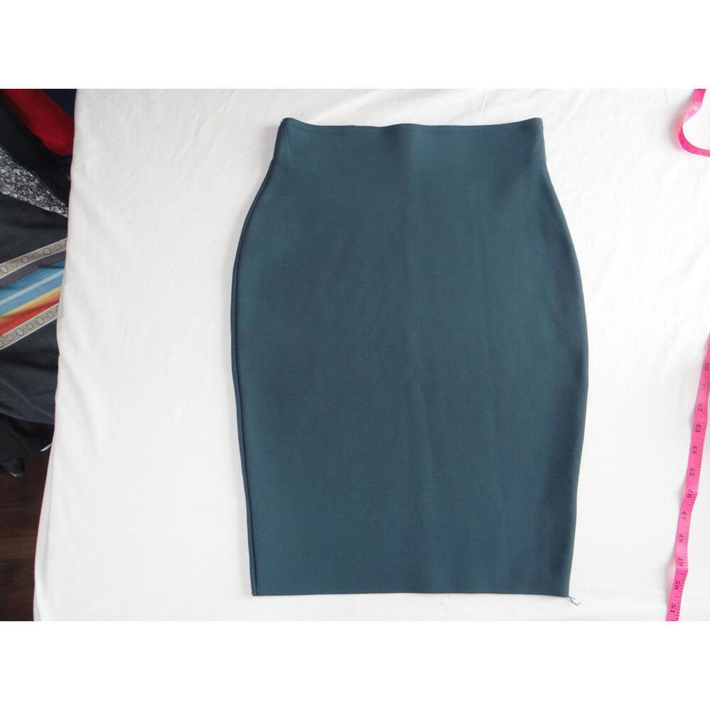 Shinesdar Women's Teal Bodycon Midi Skirt-Forest Green‎